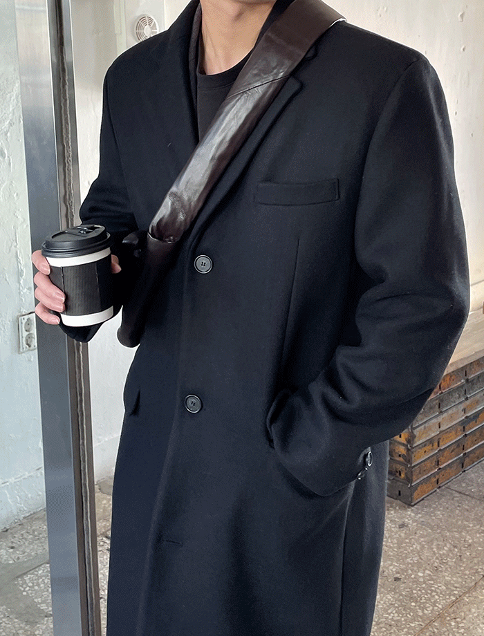 Semi-Over Single Long Wool Coat
