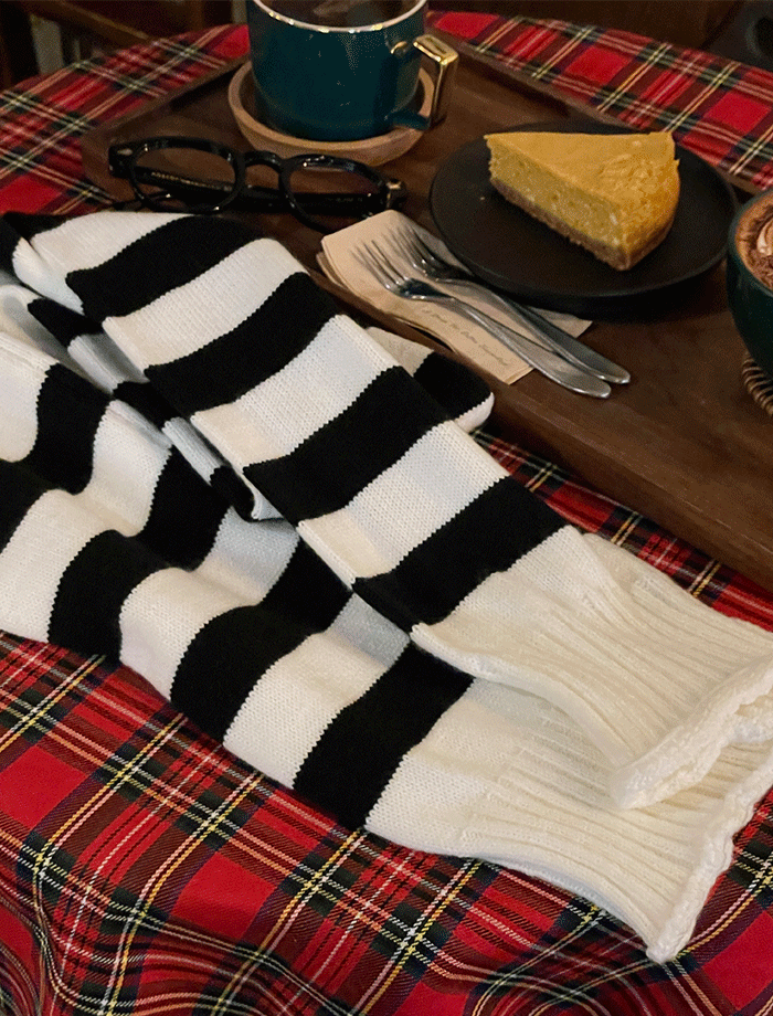 Stripe Winter Causual Knit Muffler