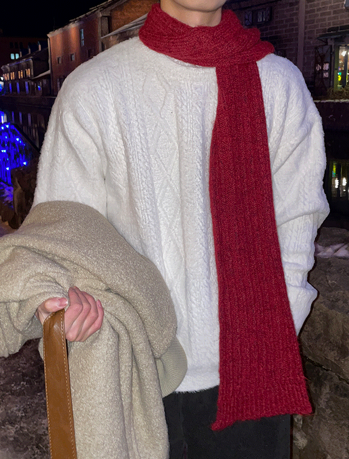 Oversized Angora Wool Fisherman Knit
