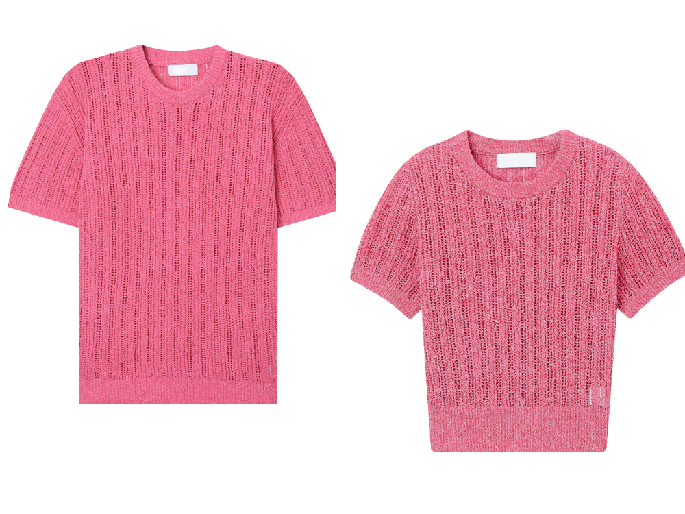 반팔 티셔츠 핑크 색상 이미지-S28L9